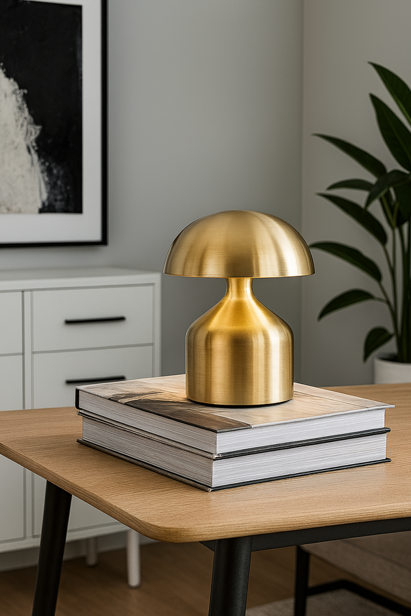 Brass Mushroom LED Table Lamp