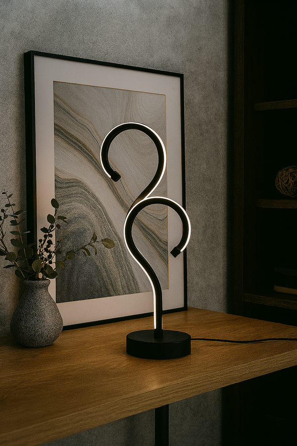 Curved LED Table Lamp – Modern Artistic Design