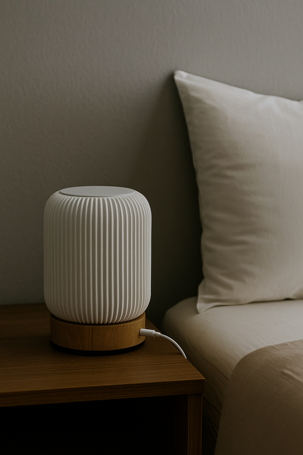 Modern Ribbed LED Table Lamp – USB Powered