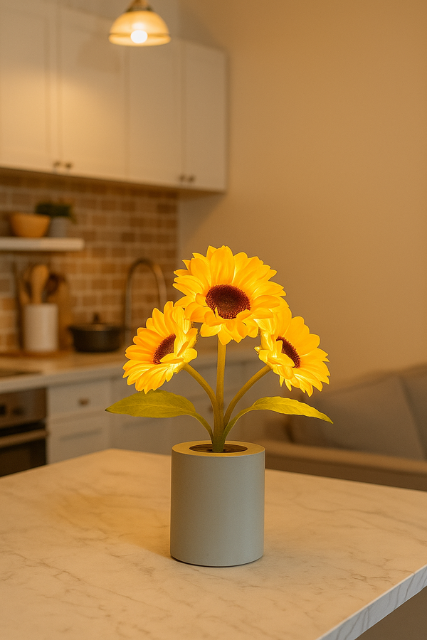 Sunflower Vase Lamp – LED Decorative Light