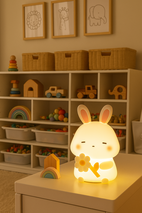Bunny Flower Night Light – Soft Glow LED Lamp for Kids' Playrooms