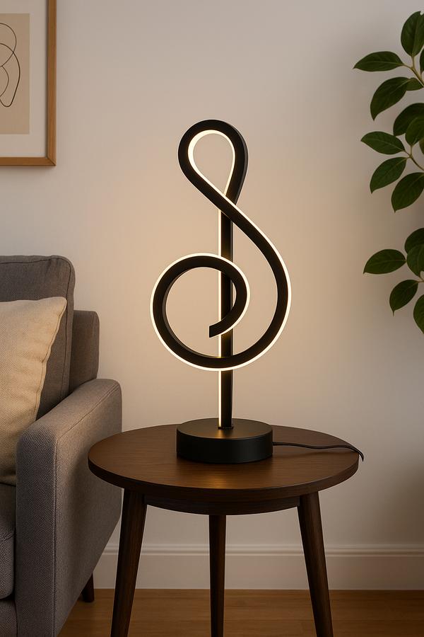 Treble Clef LED Table Lamp – Musical Modern Design