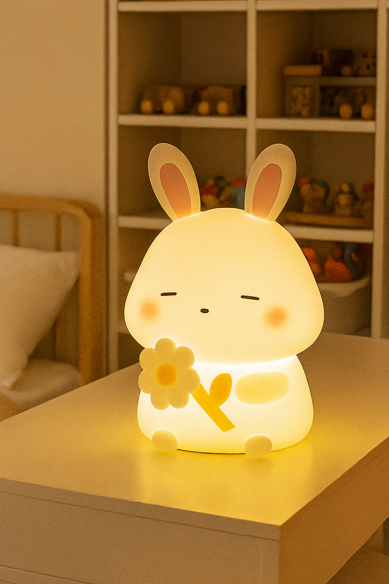 Bunny Flower Night Light – Soft Glow LED Lamp for Kids' Playrooms