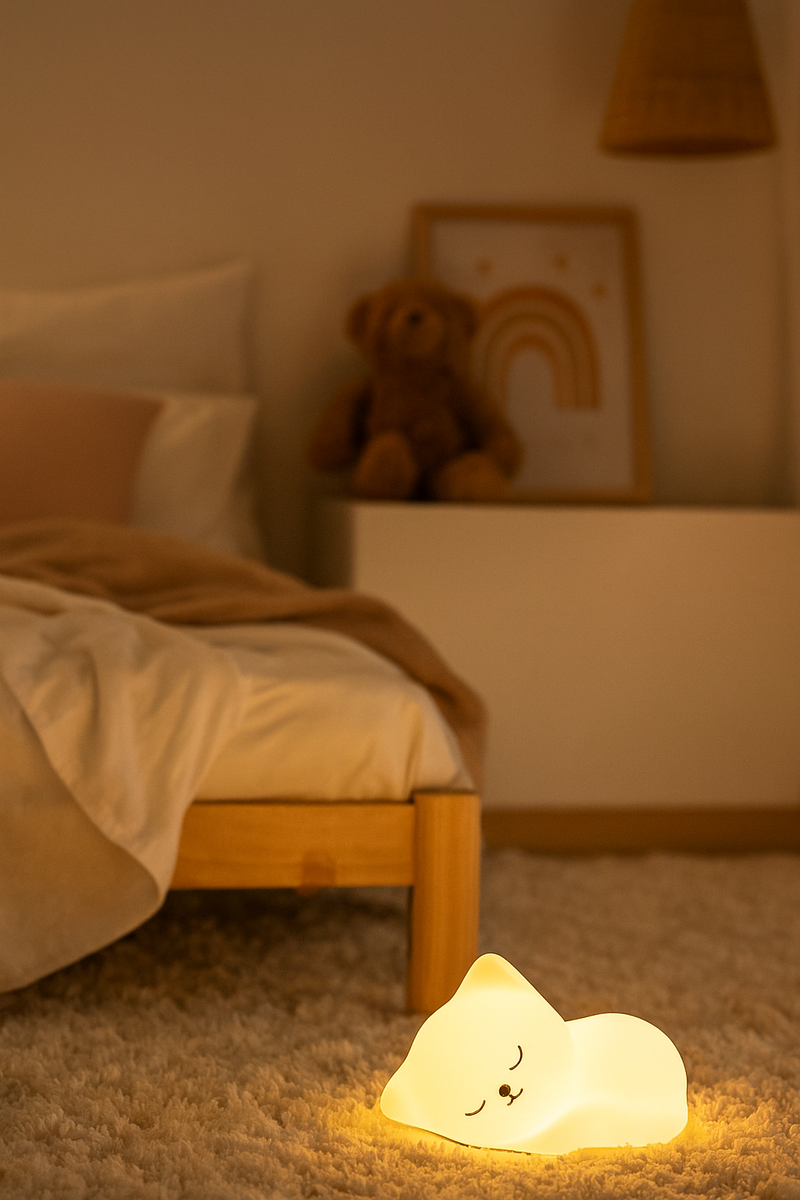 Cozy Cat Night Light – Soft Silicone LED Lamp for Kids & Nurseries