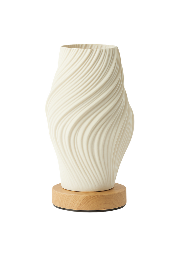 Sculpted Ceramic LED Table Lamp – Swirl Design