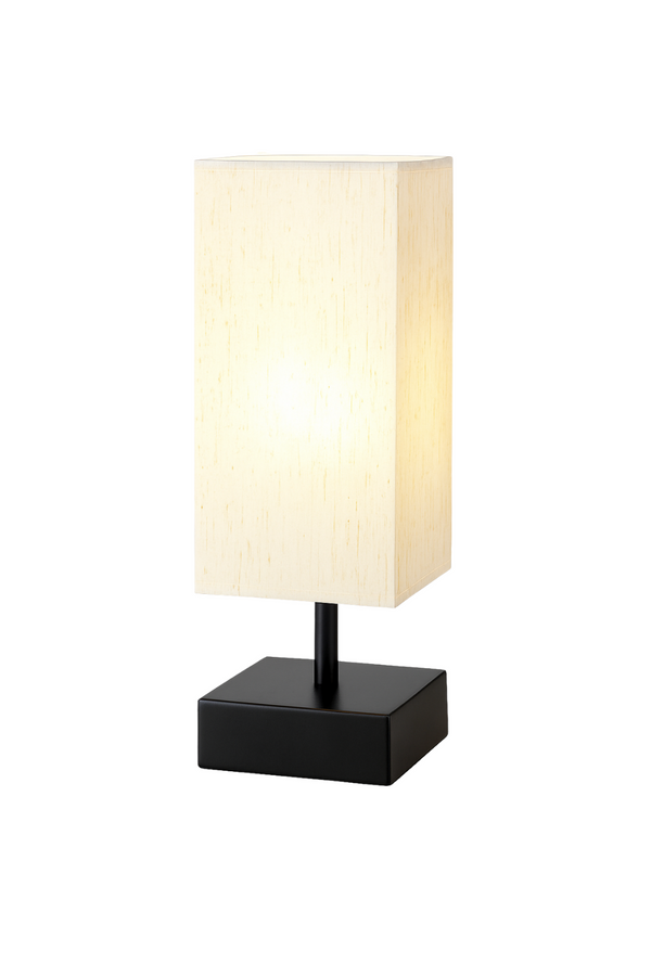 Modern Rectangular Table Lamp with Black Base – Soft Ambient Lighting
