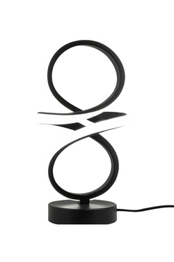 Modern Infinity LED Table Lamp – Black Loop Design