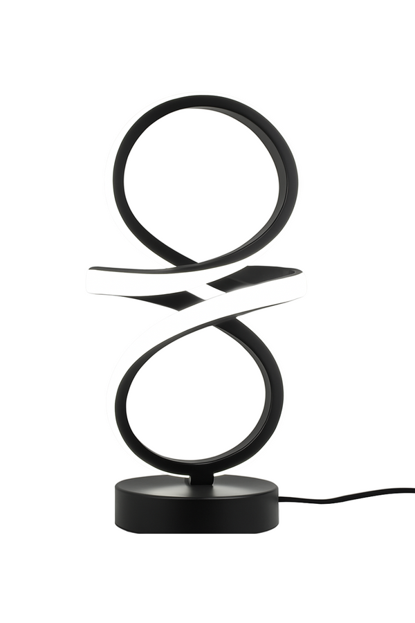 Modern Infinity LED Table Lamp – Black Loop Design