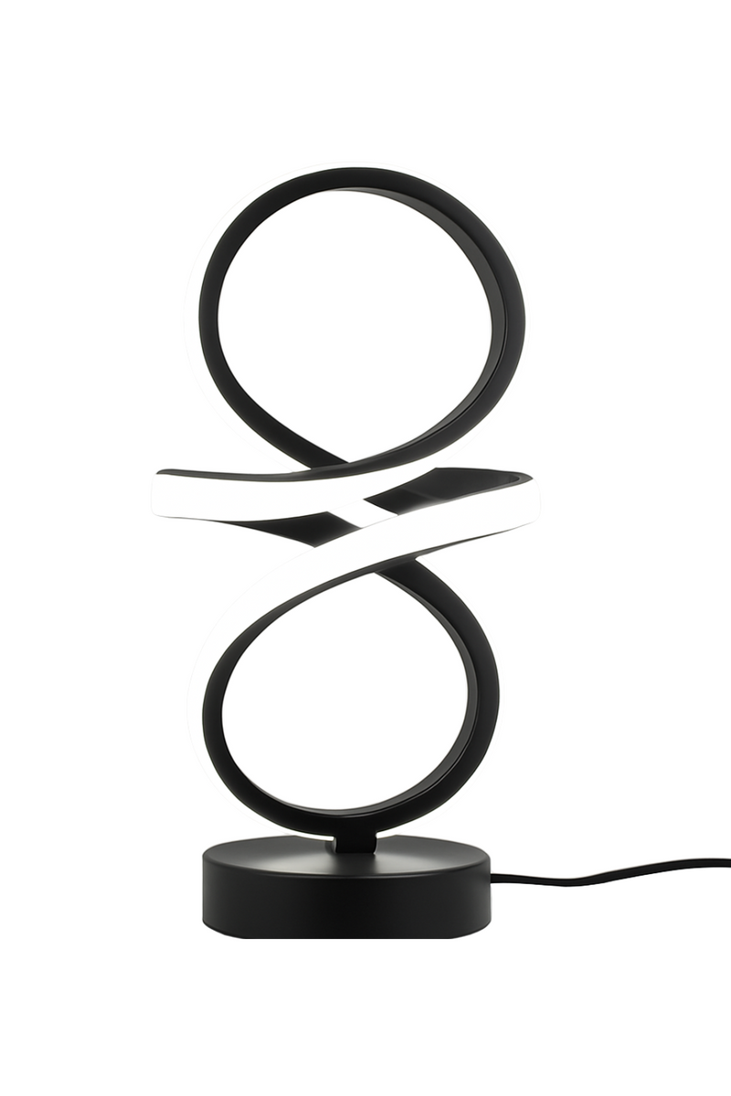 Modern Infinity LED Table Lamp – Black Loop Design