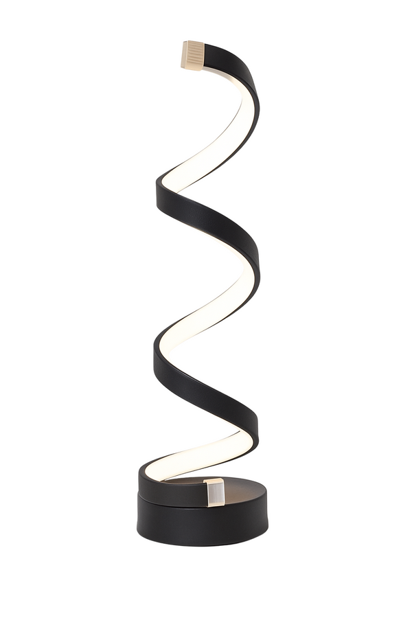 Modern Spiral LED Table Lamp – Minimalist Black Design