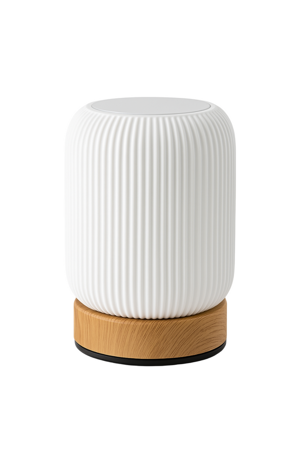 Modern Ribbed LED Table Lamp – USB Powered